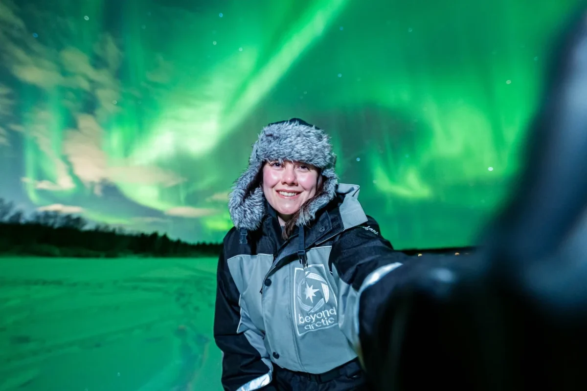 Northern Lights Aurora Borealis Snow Winter Rovaniemi Lapland Large