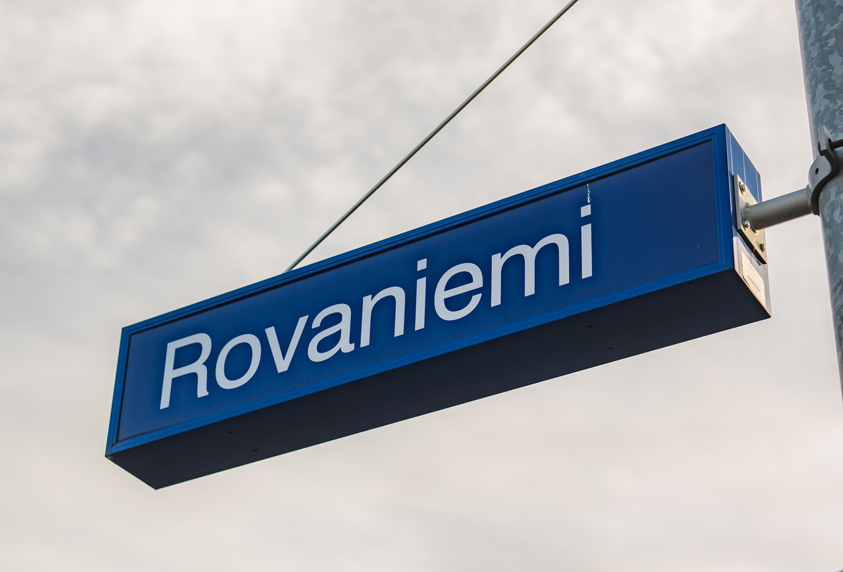 Train Station Sign Rovaniemi Lapland Finland