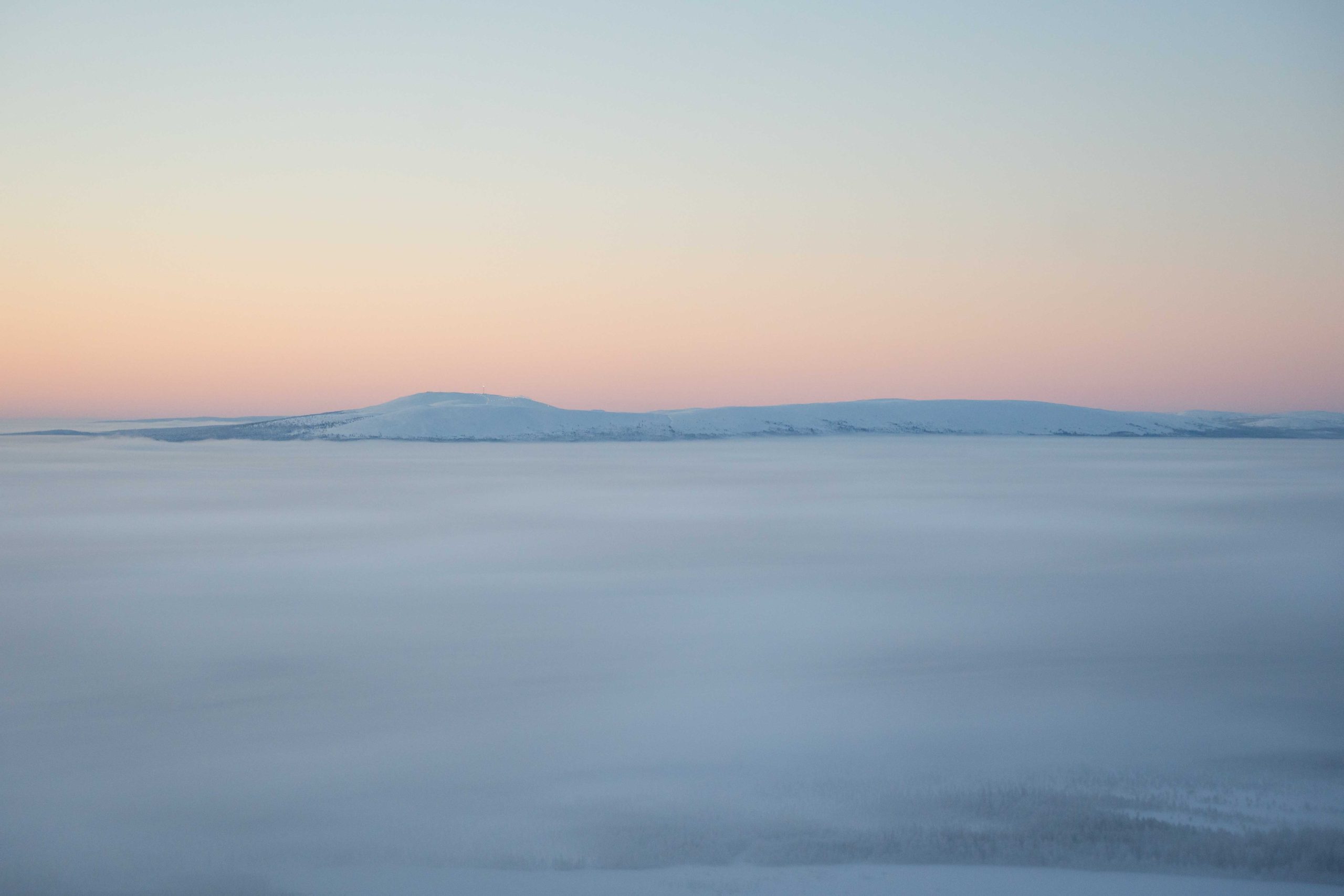 Levi Pallas Hiking Sunset Pastel Colours Winter
