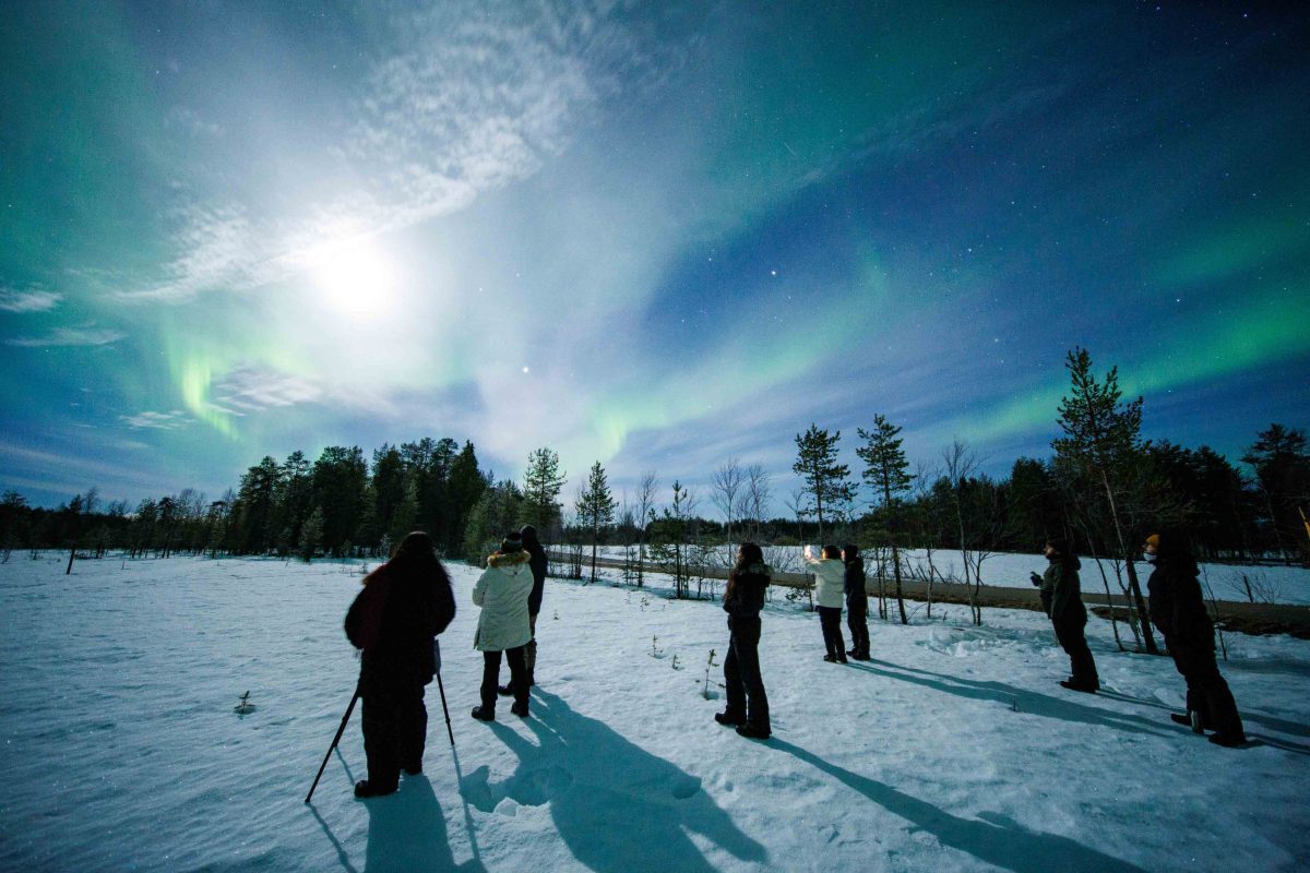 Rovaniemi Lapland Auroras Full Moon Winter Northern Lights