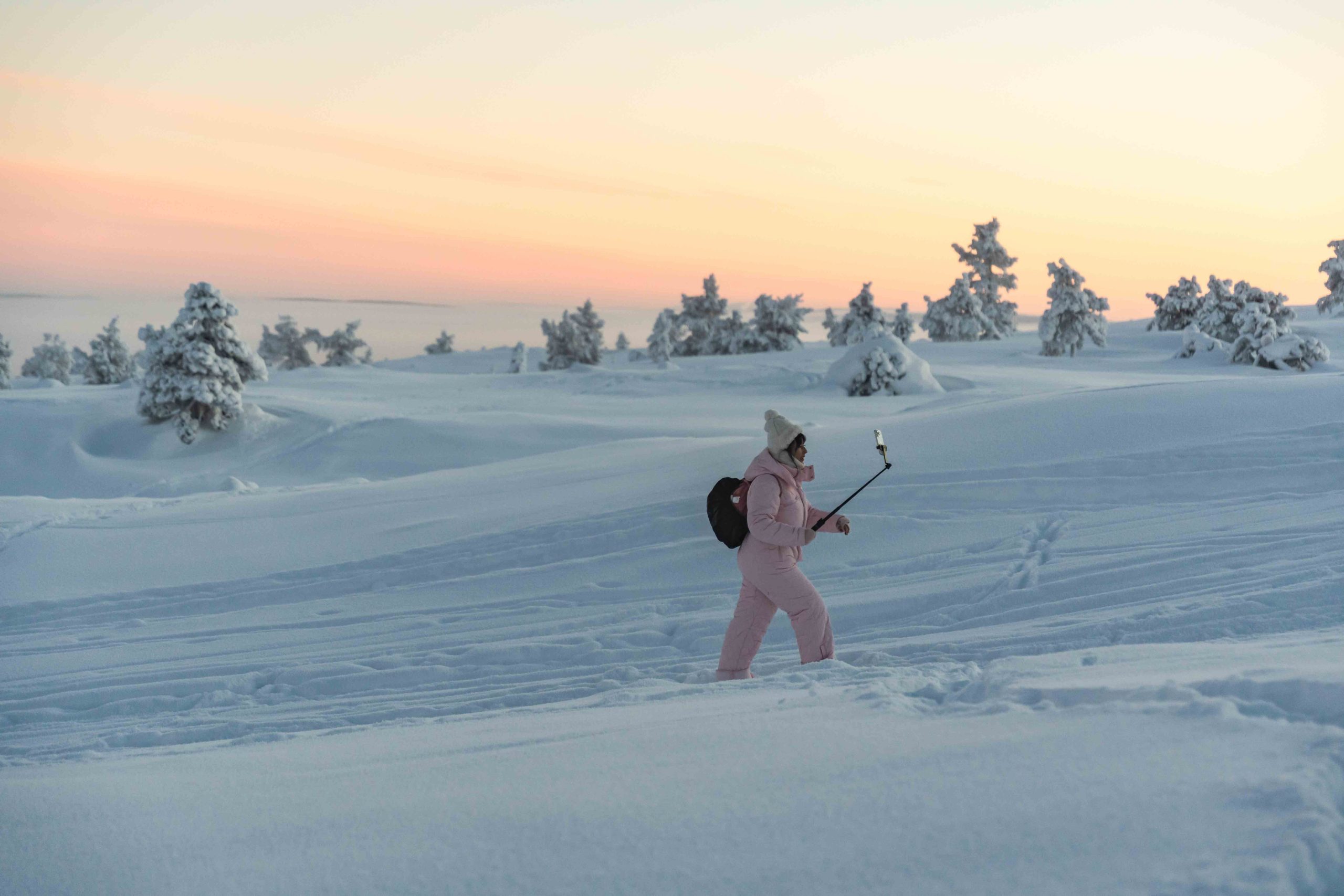 Rovaniemi Lapland Hiking Levi Pallas Sunset Winter