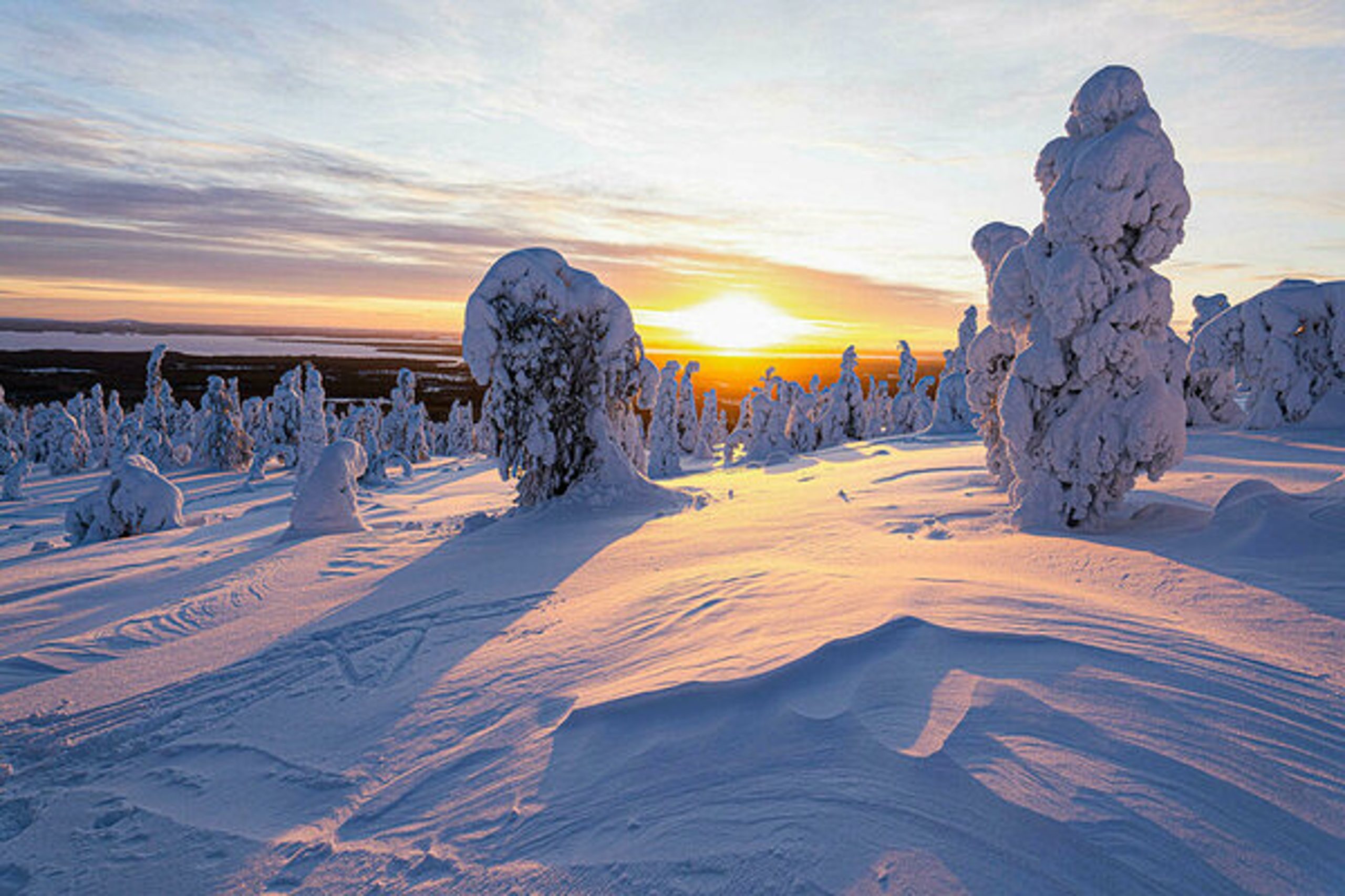 Rovaniemi Lapland Riisitunturi National Park Winter Sunset