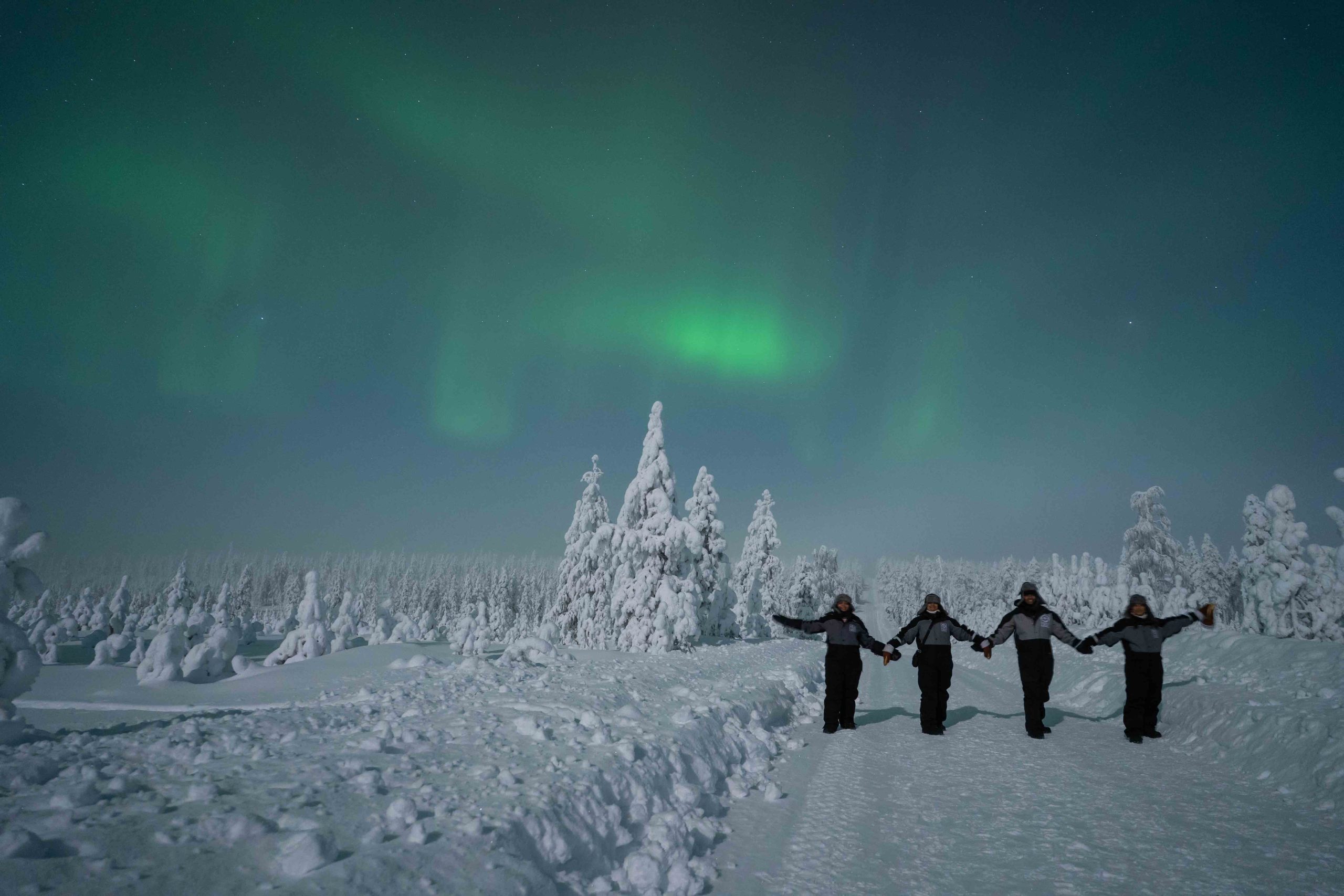 Rovaniemi Lapland Winter Landscape Snow Aurora Borealis