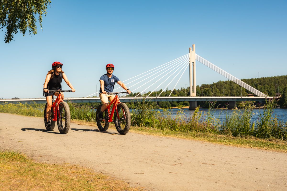 Summer fatbike ride in Rovaniemi, Lapland, Finland