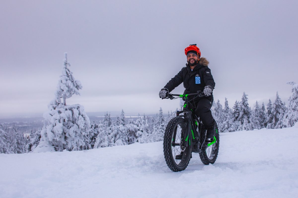 Fat bike ride in winter Rovaniemi
