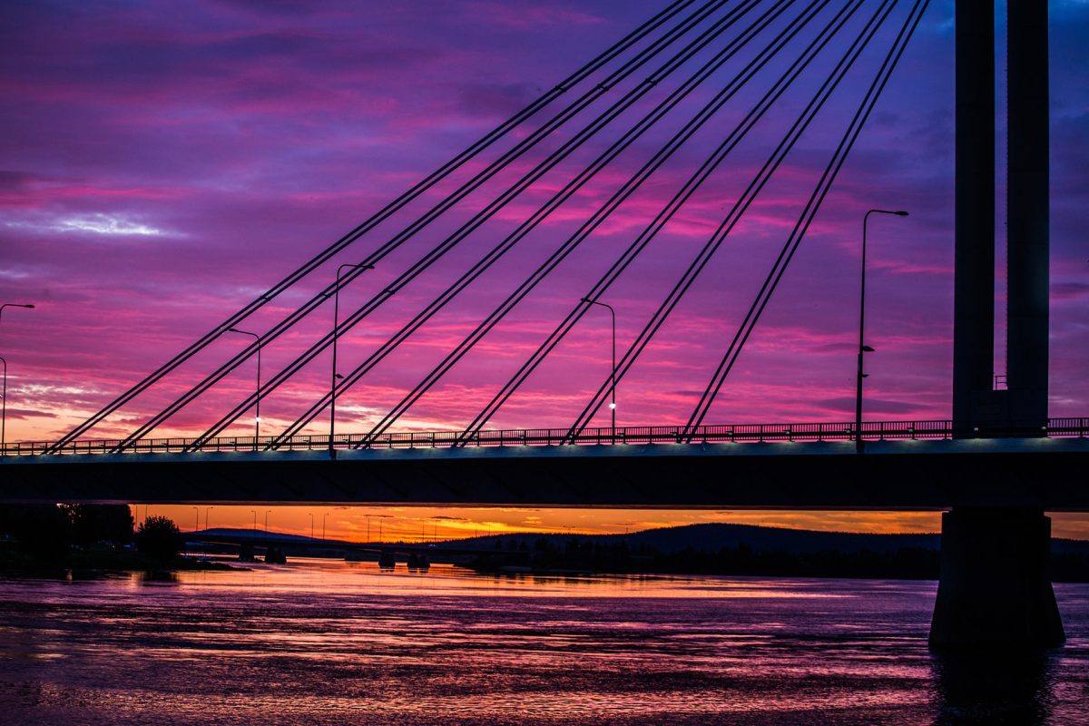 Sunset colours in Rovaniemi, Lapland, Finland