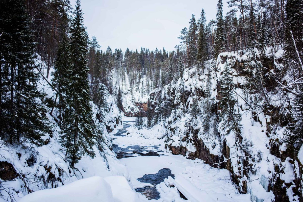River view at Auttiköngäs in Lapland