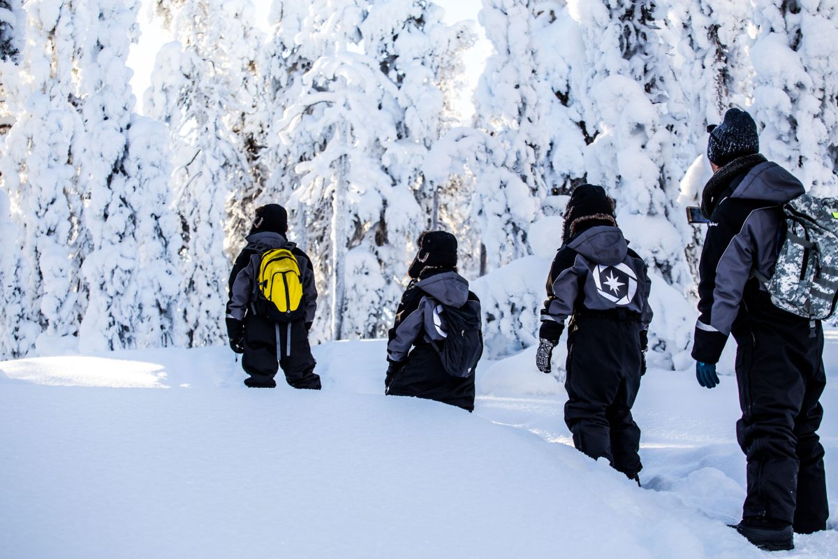 Small hiking group at Auttiköngäs