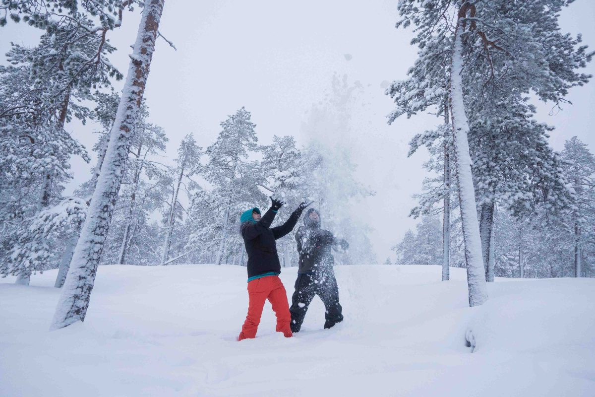Exploring the snowy wilderness near Levi
