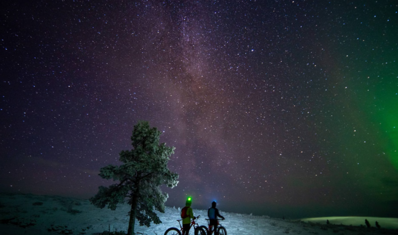 Northern Lights Hunting on Electric Fatbike