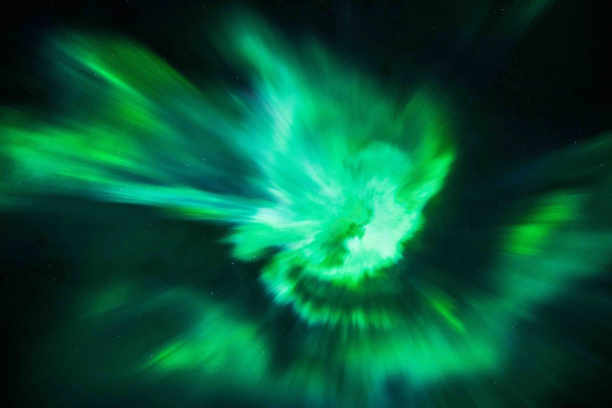 Aurora display over Rovaniemi in Lapland