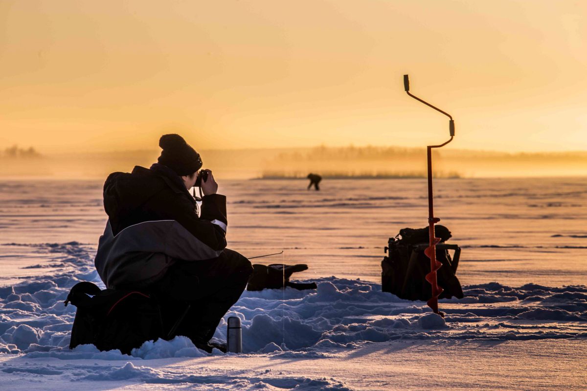 Photography during an ice fishing tour