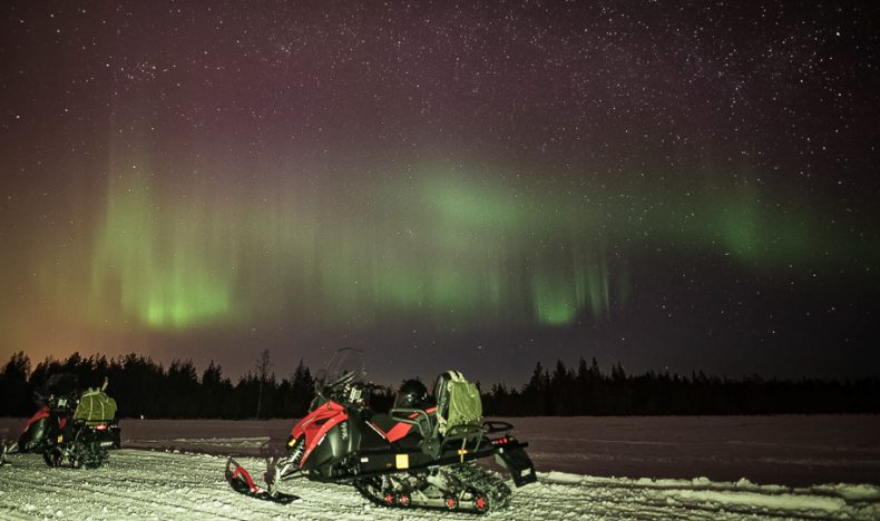 Northern Lights Snowmobile Adventure in Levi