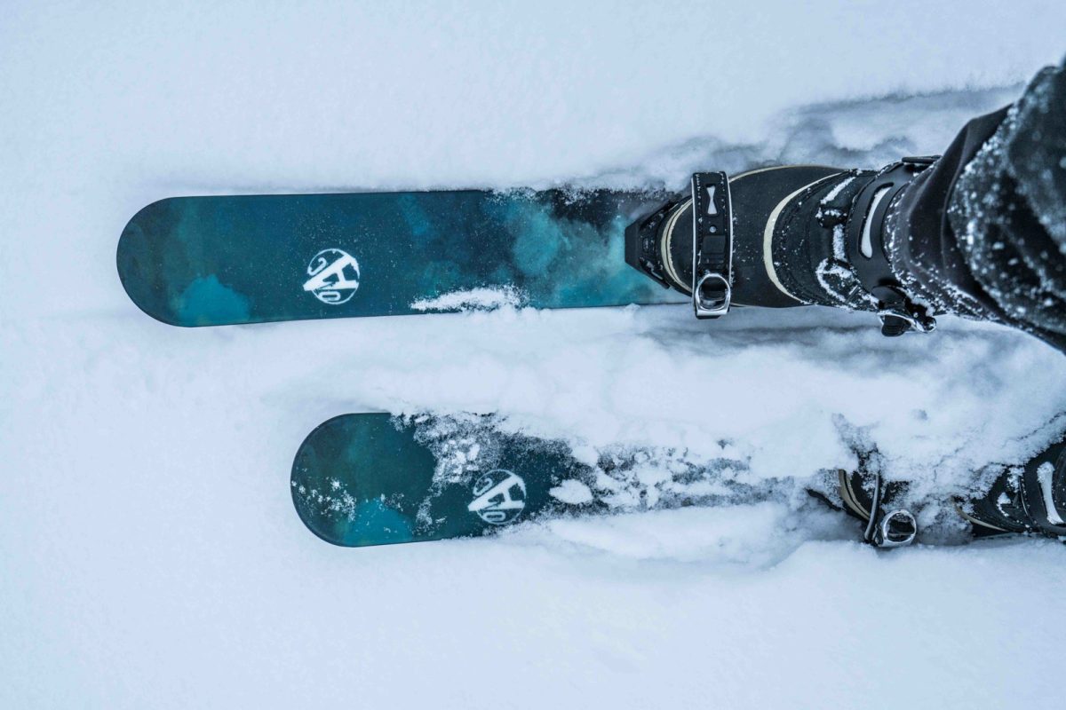 Backcountry skis in snowy Rovaniemi