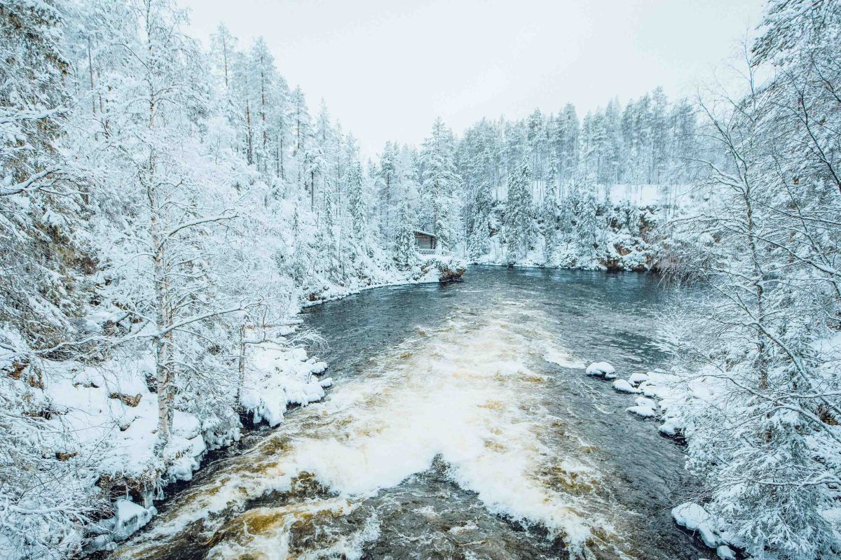River rushing in Oulanka National Park, Lapland, Finland