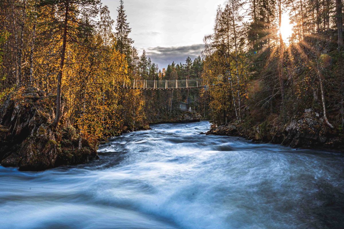Sunset long exposure in Oulanka National Park, Lapland, Finland