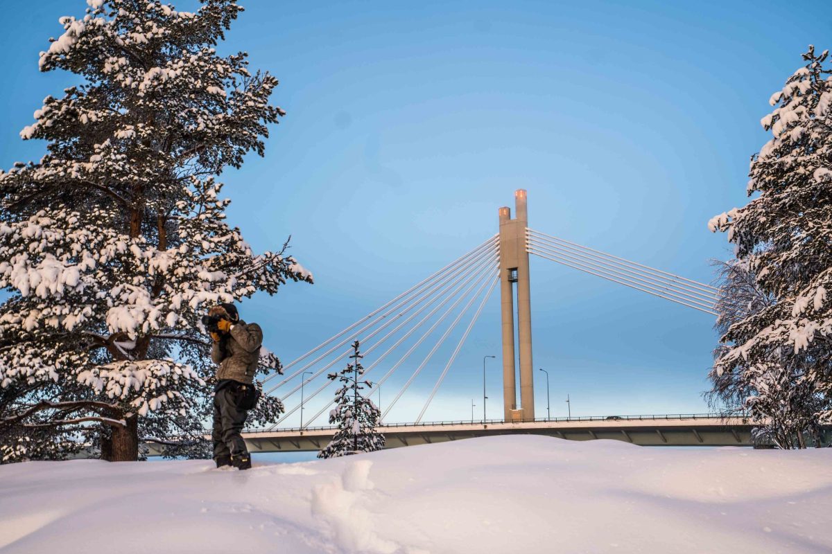 Rovaniemi bridge in winter