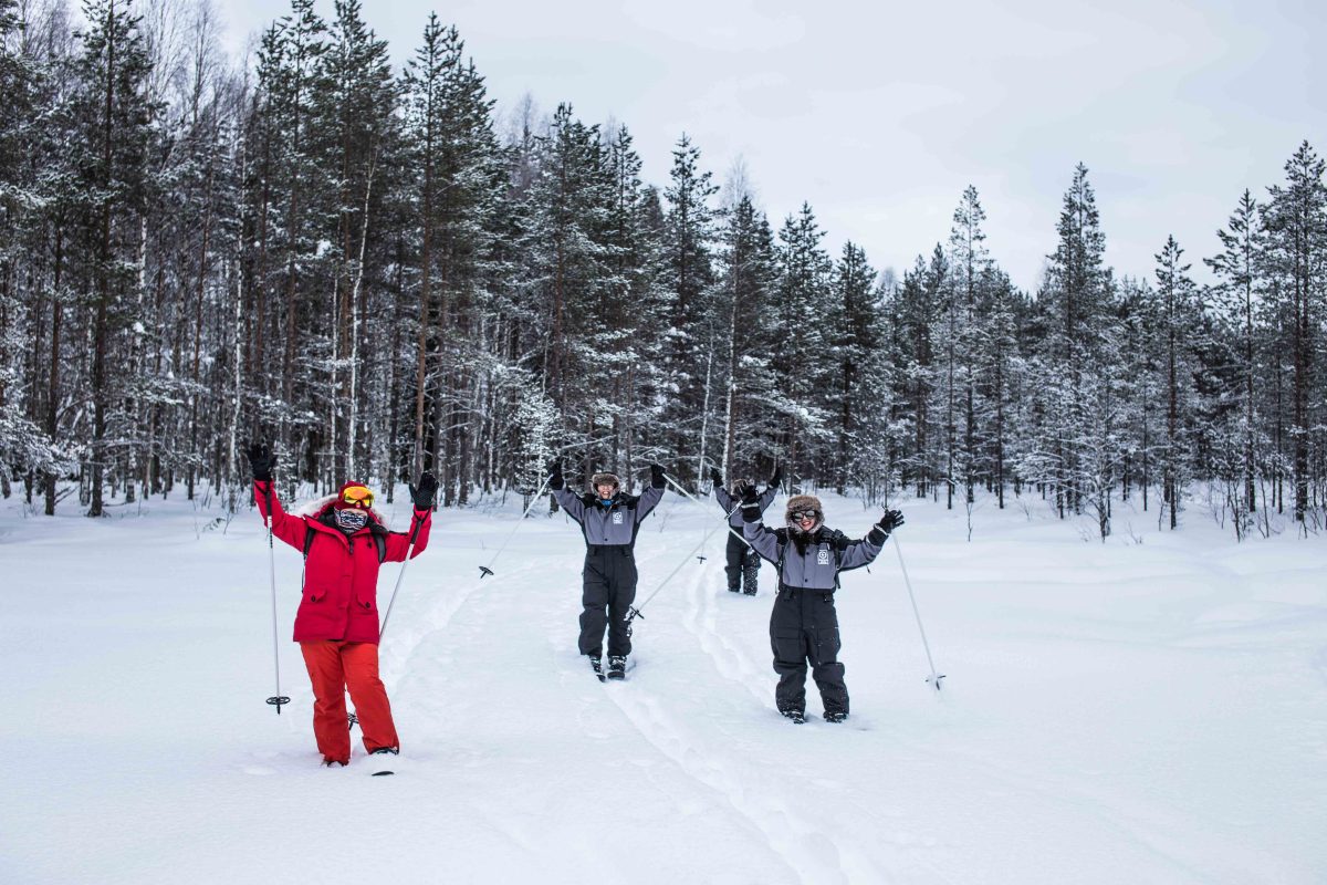 Backcountry skiing group