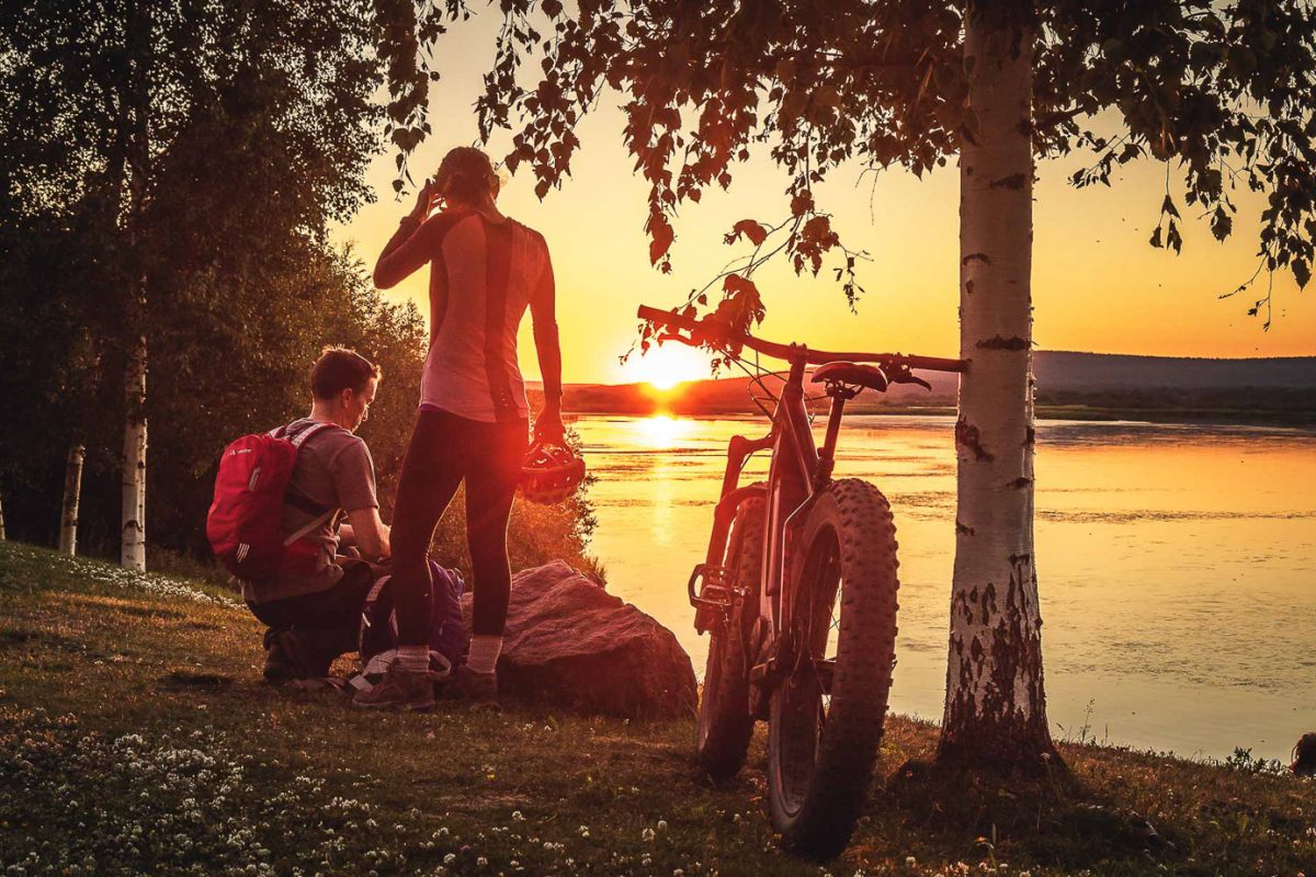 Summer sunset in Rovaniemi, Lapland, Finland